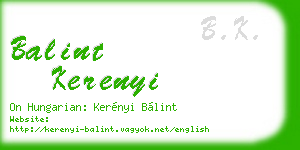 balint kerenyi business card